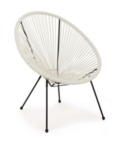 Bizzotto Parker Πολυθρόνα Εξωτερικού Χώρου Λευκή 72x78x89