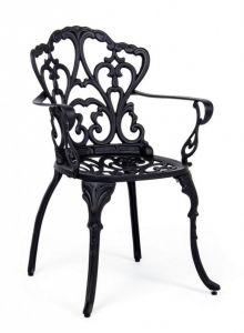 Bizzotto Victoria Καρέκλα Εξωτερικού Χώρου Αλουμινίου Μαύρη 57,5x58x87,5