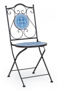 Bizzotto Bisanzio Καρέκλα Εξωτερικού Χώρου Μεταλλική Μαύρη/Μπλε 39x47x92