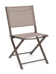 Bizzotto Hilde Καρέκλα Εξωτερικού Χώρου Αλουμινίου Καφέ 48x55,5x82,5