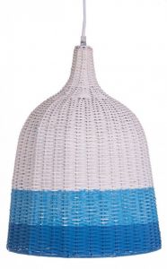 Bizzotto Sky Φωτιστικό Οροφής Ρατάν Λευκό/Μπλε 37x37x52