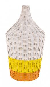 Bizzotto Sun Επιτραπέζιο Φωτιστικό Ρατάν Λευκό/Κίτρινο 28x28x47,5