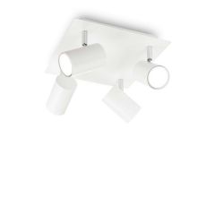 Ideal Lux Τετράφωτο Σποτ Οροφής Μεταλλικό Λευκό Spot Pl4
