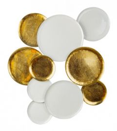 Bizzotto Goldes Διακοσμητικό Τοίχου Μεταλλικό Χρυσό/Λευκό 78x3,5x84