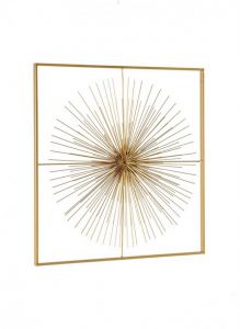 Bizzotto Auriel Διακοσμητικό Τοίχου Μεταλλικό Χρυσό 51x5x51