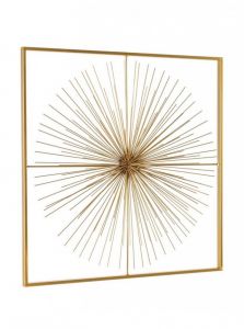 Bizzotto Auriel Διακοσμητικό Τοίχου Μεταλλικό Χρυσό 70x7x70