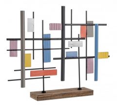 Bizzotto Mondrian Επιτραπέζιο Διακοσμητικό Μεταλλικό Πολύχρωμο 61x10x48,5