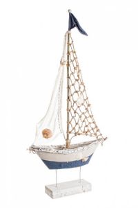 Bizzotto Sailor Καράβι Μεταλλικό Μπλε/Λευκό 37x12x84