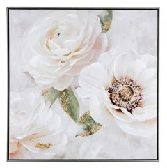 Bizzotto Crown Πίνακας Σε Καμβά "Λουλούδια" Λευκός/Μπεζ 72,5x4,5x72,5