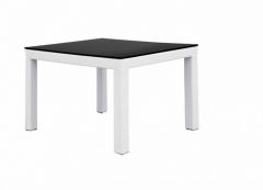 Bizzotto Ghost Τραπέζι Φαγητού Αλουμινίου/Polyrattan Λευκό 100x100x77