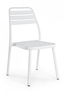 Bizzotto Lennie Καρέκλα Εξωτερικού Χώρου Αλουμινίου Λευκή 50x59x88,5