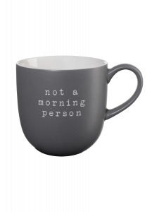 Asa Selection HEY Κούπα "Not A Morning Person" Πορσελάνινη Γκρι Ματ 350 ml