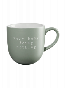 Asa Selection HEY Κούπα "Very Busy Doing Nothing" Πορσελάνινη Πράσινη Sage Ματ 350 ml