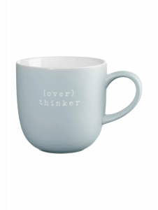 Asa Selection HEY Κούπα "Over Thinker" Πορσελάνινη Γαλάζια Ματ 350 ml
