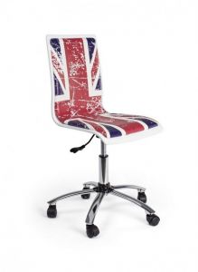 Bizzotto Young British Καρέκλα Γραφείου Pu Μπλε/Κόκκινη 42,5x40x99