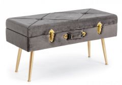 Bizzotto Polina Σκαμπώ Βελούδινο Γκρι 80x34x42