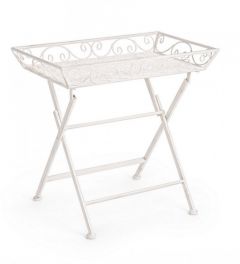 Bizzotto Emily Τραπέζι Φαγητού Μεταλλικό Αντικέ Εκρού 63x40x60