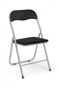 Bizzotto Joy Πτυσσόμενη Καρέκλα Μεταλλική/Pvc Μαύρη 45x44x79