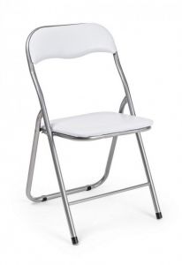 Bizzotto Joy Πτυσσόμενη Καρέκλα Μεταλλική/Pvc Λευκή 45x44x79