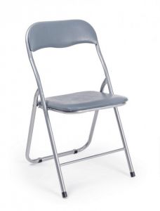 Bizzotto Joy Πτυσσόμενη Καρέκλα Μεταλλική/Pvc Γκρι 45x44x79