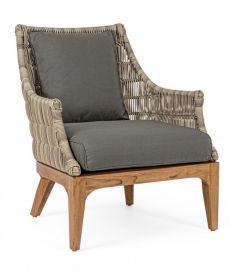 Bizzotto Keilani Πολυθρόνα Εξωτερικού Χώρου Γκρι/Natural 69x73x80,5