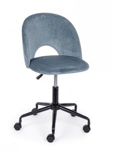 Bizzotto Linzey Καρέκλα Γραφείου Βελούδινη Μπλε 53x60x82