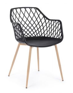 Bizzotto Optik Καρέκλα Πλαστική Μαύρη 58x54x85,5