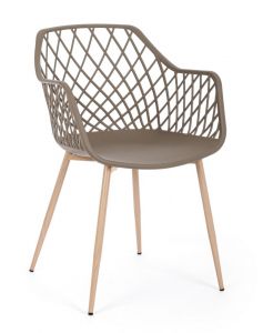 Bizzotto Optik Καρέκλα Πλαστική Γκρι Καφέ 58x54x85,5