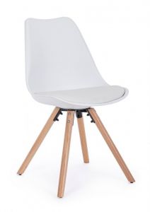 Bizzotto New Trend Καρέκλα Pu/Πλαστική Λευκή 54x49x83,5