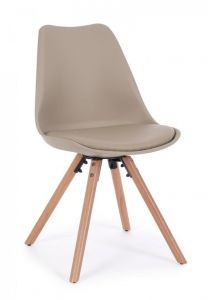 Bizzotto New Trend Καρέκλα Ξύλινη/Πλαστική Γκρι Καφέ 54x49x83,5