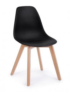 Bizzotto System Καρέκλα Ξύλινη/Πλαστική Μαύρη 51,5x46,5x86