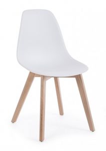 Bizzotto System Καρέκλα Ξύλινη/Πλαστική Λευκή 51,5x46,5x86