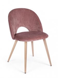 Bizzotto Linzey Καρέκλα Βελούδινη Ροζ 53x60x82