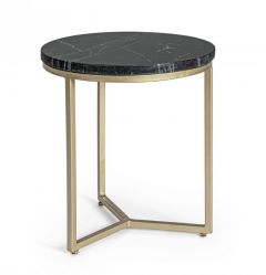 Bizzotto Prescott Βοηθητικό Τραπέζι Μαρμάρινο/Μεταλλικό Ø37,5x41