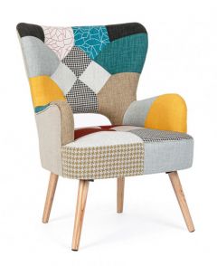Bizzotto Galatea Πολυθρόνα Patchwork Υφασμάτινη Πολύχρωμη 65x68x92