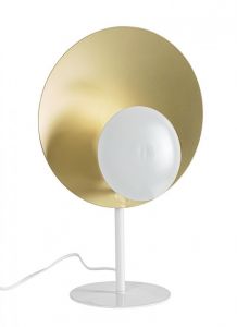 Bizzotto Design Επιτραπέζιο Φωτιστικό Μεταλλικό Λευκό/Χρυσό 30x17,5x46