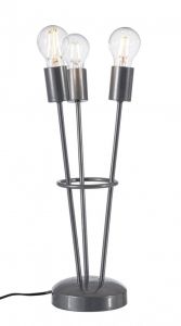 Bizzotto Torch Τρίφωτο Επιτραπέζιο Φωτιστικό Μεταλλικό Ασημί 17x15x45