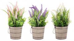 Bizzotto Chrissy Τεχνητό Λουλούδι Λεβάντα Σε Γλαστράκι Μωβ/Ροζ/Λευκό Ø14x37