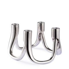 Bizzotto Mythri Κηροπήγιο 4 Θέσεων Μεταλλικό Ασημί 20x20x13 Εκ.