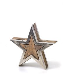 ZAROS ΧΡΙΣΤΟΥΓΕΝΝΙΑΤΙΚΟ ΑΣΤΕΡΙ ΞΥΛΙΝΟ/ΑΛΟΥΜΙΝΙΟΥ ΑΣΗΜΙ 20X5,5X20 ΚΩΔΙΚΟΣ: AL904