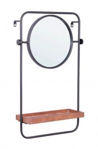 Bizzotto Reflector Καθρέπτης Τοίχου Με Ράφι Μεταλλικός Μαύρος 43x15x70