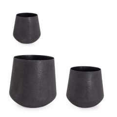 Bizzotto Kenar Κασπώ Μεταλλικά Ματ Μαύρα Σετ 3 Τμχ Ø48x61 Εκ.