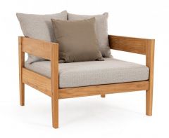 Bizzotto Kobo Πολυθρόνα Εξωτερικού Χώρου Teak Natural/Μπεζ 90x90x79