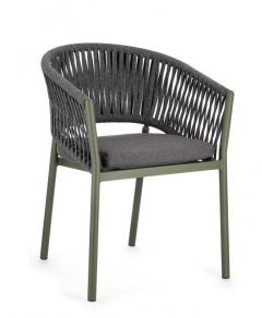 Bizzotto Florencia Καρέκλα Εξωτερικού Χώρου Αλουμινίου Λαδί/Ανθρακί 57x60x80