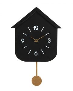 Bizzotto Home Ρολόι Τοίχου Με Εκκρεμές Μαύρο 24x5,5x37,5