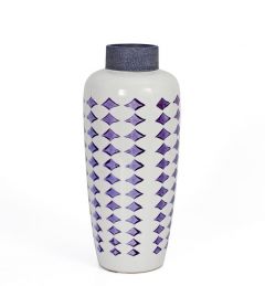 ZAROS ΚΕΡΑΜΙΚΟ ΒΑΖΟ ΛΕΥΚΟ/ΛΙΛΑ  12,5Χ28,5 ΚΩΔΙΚΟΣ: CT350