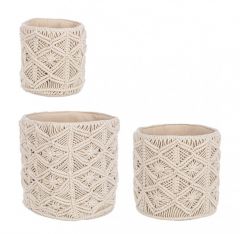 Bizzotto Charan Καλάθια Βαμβακερά Ιβουάρ Σετ 3 Τμχ Ø30x30