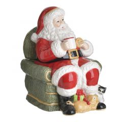 Inart Χριστουγεννιάτικη Μπισκοτοθήκη Κεραμική Κόκκινη/Πράσινη 22x19x26 Κωδικός: 2-60-421-0008