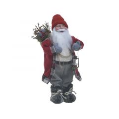 Inart Άγιος Βασίλης Υφασμάτινος Κόκκινος/Γκρι 46 Εκ. Κωδικός: 2-70-306-0339