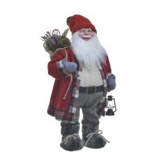 Inart Άγιος Βασίλης Υφασμάτινος Κόκκινος/Γκρι 60 Εκ. Κωδικός: 2-70-306-0340